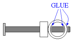 Nail, glued to electromagnet stand