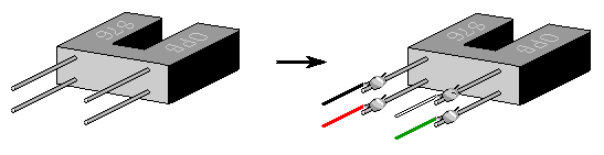 Soldering wires to the optointerrupter